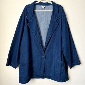 Hunters Run 3X Dark Denim Blazer One-Button Jacket